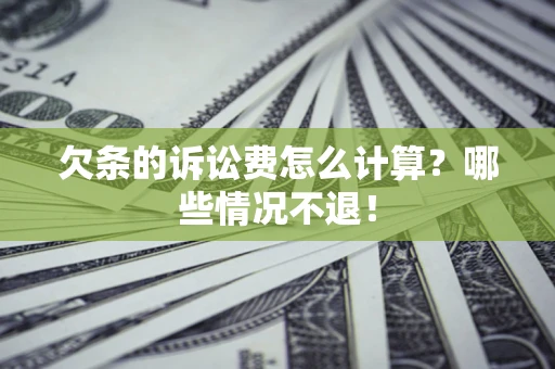 北京欠条的诉讼费怎么计算？哪些情况不退！