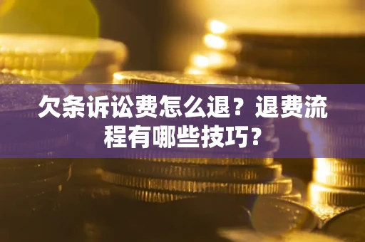 北京欠条诉讼费怎么退？退费流程有哪些技巧？