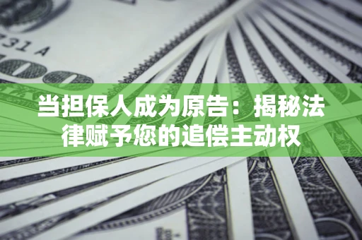 北京当担保人成为原告:揭秘法律赋予您的追偿主动权 北京当担保人成为原告:揭秘法律赋予您的追偿主动权